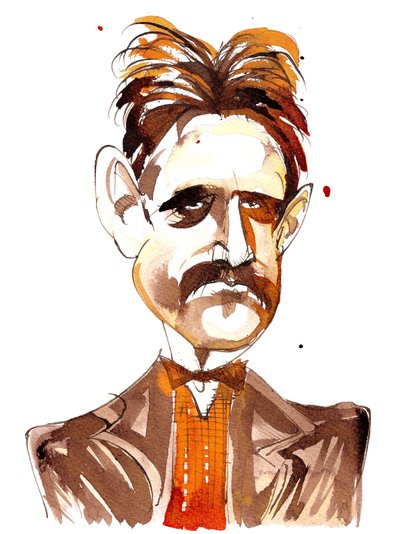 Jean Sibelius, caricatured as a younger man by Neale Osborne